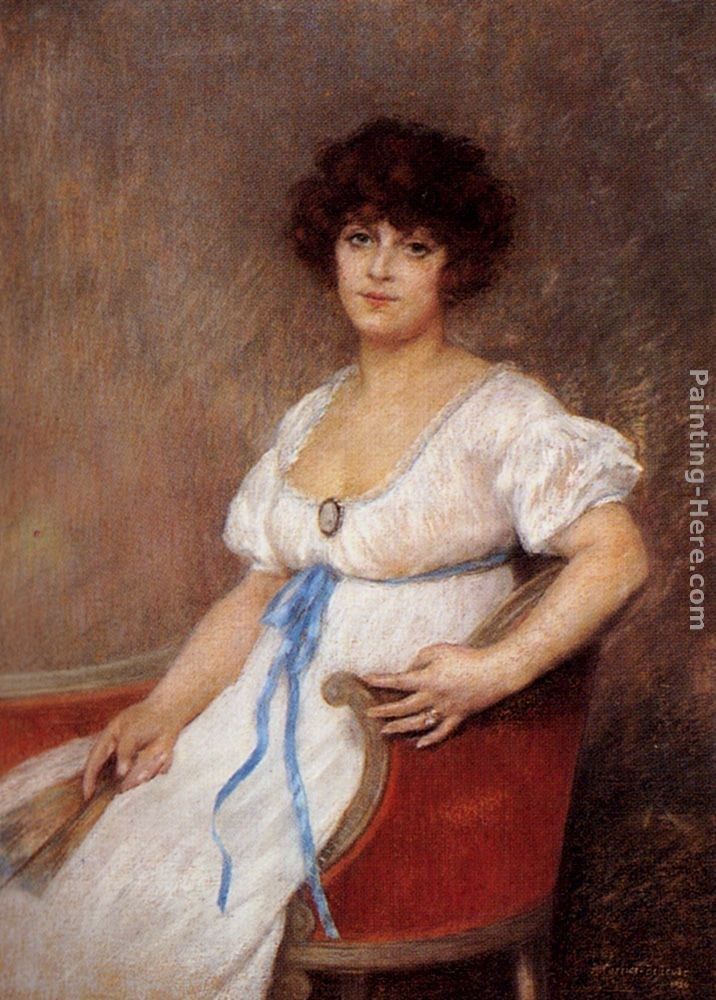 Pierre Carrier-Belleuse Portrait Of A Seated Lady